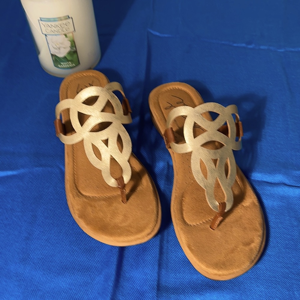 🩴Natural Soul Gold & Brown Jennie Sandals - 8W